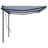 vidaXL Toldo retr&aacute;ctil autom&aacute;tico con postes azul y blanco 6x3 m