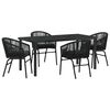 vidaXL Conjunto de Comedor de Jard&iacute;n 5 uds. Negro