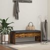 vidaXL Banco de entrada con coj&iacute;n Roble ahumado 103 x 38 x 40 cm