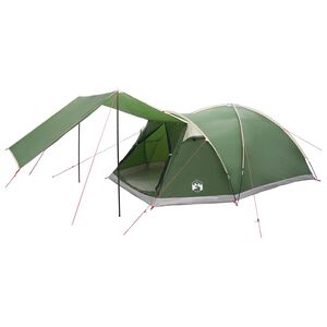 vidaXL Tienda Caba&ntilde;a con techo Verde 6 personas Poli&eacute;ster y Acero