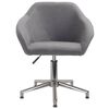 vidaXL Silla de comedor giratoria tela gris claro