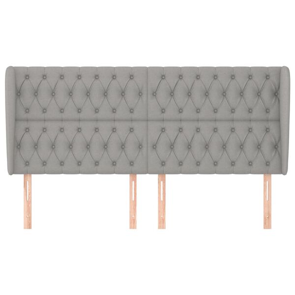 vidaXL Cabecero con orejas de tela gris claro 183x23x118/128 cm