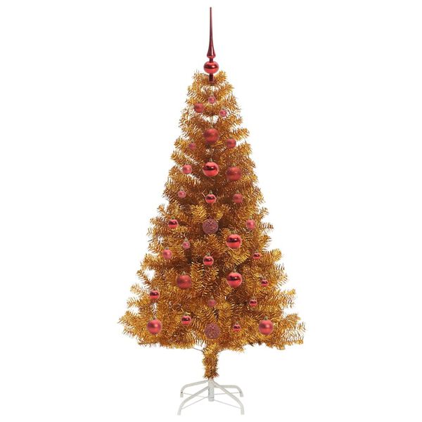 vidaXL &Aacute;rbol de Navidad con 150 LED con soporte Dorado 120 cm PET
