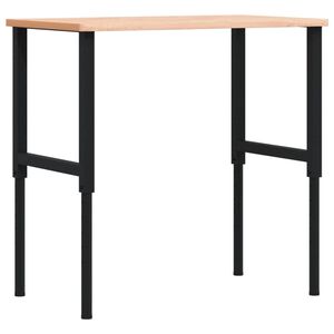 vidaXL Banco de trabajo rectangular madera maciza 100x60x(71,5-98) cm