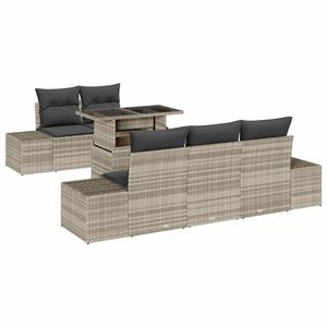 vidaXL Conjunto de sof&aacute; de jard&iacute;n 6 uds. Gris Claro y Gris Oscuro