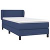 vidaXL Cama box spring con colch&oacute;n tela azul 80x200 cm