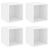 vidaXL Armario de pared 4 uds madera contrachapada blanco 37x37x37 cm