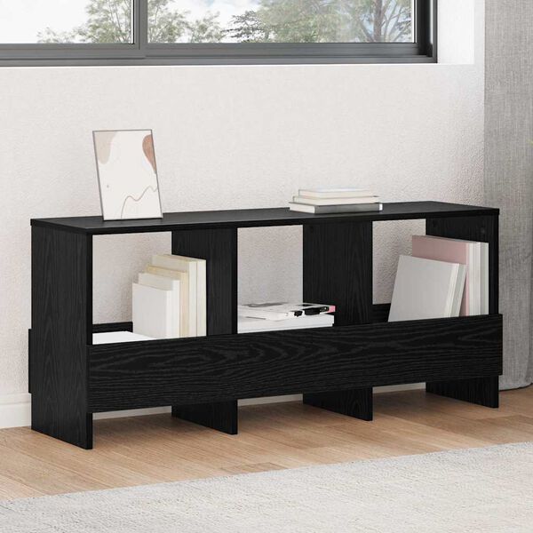 vidaXL Estante de revistas Roble Negro 102 x 30 x 45 cm