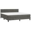 vidaXL Cama box spring colch&oacute;n y LED terciopelo gris oscuro 160x200 cm