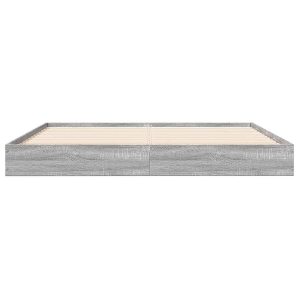 vidaXL Estructura de cama madera de ingenier&iacute;a gris Sonoma 150x200 cm