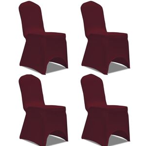 vidaXL Funda para silla el&aacute;stica 4 unidades burdeos