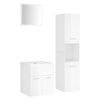 vidaXL Juego de muebles de ba&ntilde;o madera de ingenier&iacute;a blanco brillo