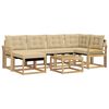 vidaXL Conjunto de sof&aacute;s de exterior 7 uds. 6 plaza y Beige