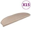 vidaXL Felpudos para escaleras 15 uds 56x17x3 cm gris topo