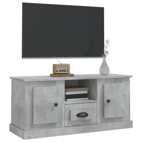 vidaXL Mueble de TV madera contrachapada gris hormigón 100x35,5x45 cm