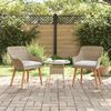 vidaXL Silla de Jardín 2 pcs Beige 55 x 62.5 x 82cm ratán sintético