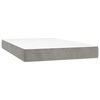 vidaXL Cama box spring colch&oacute;n y LED terciopelo gris claro 120x200 cm