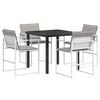 vidaXL Conjunto de Comedor de Jard&iacute;n 5 uds. Blanco y Gris Claro