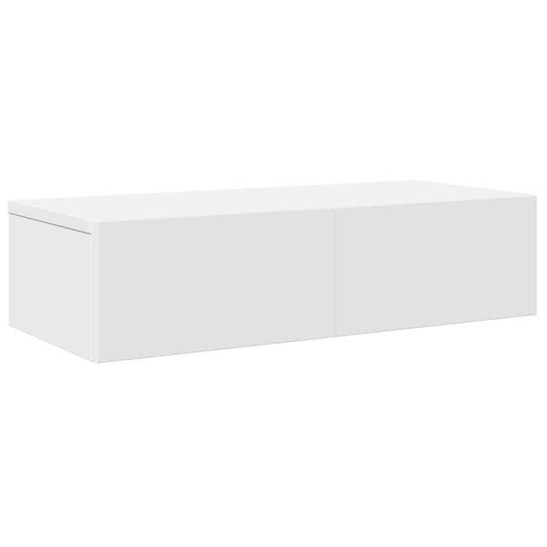 vidaXL Estante de pared con cajones de madera contrachapada blanco