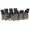 vidaXL Conjunto de Comedor de Jard&iacute;n 9 uds. Gris rat&aacute;n sint&eacute;tico