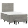 vidaXL Cama box spring con colch&oacute;n terciopelo gris claro 120x200 cm