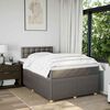 vidaXL Cama box spring con colchón tela gris taupe 120x190 cm
