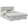 vidaXL Estructura de cama con caj&oacute;n Gris Concreto 150 x 200 cm