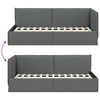 vidaXL Estructura de cama en esquina Gris oscuro 90 x 190 cm tela