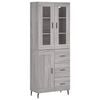 vidaXL Aparador alto madera contrachapada gris sonoma 69,5x34x180 cm