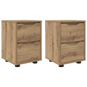 vidaXL Mesas de noche 2 pcs Roble artesanal 30,5 x 30 x 43 cm