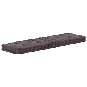 vidaXL Coj&iacute;n para pal&eacute;s algod&oacute;n gris antracita 120x40x7 cm