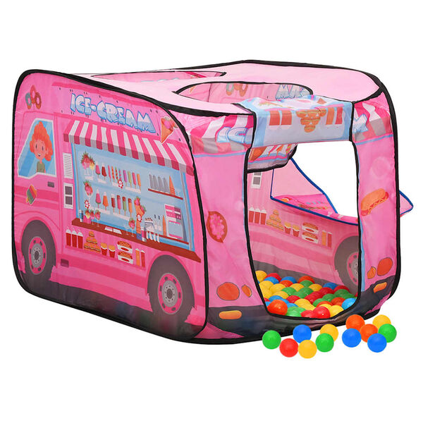 vidaXL Tienda de juegos para ni&ntilde;os con 250 bolas rosa 70x112x70 cm