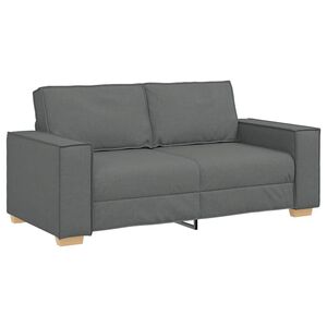 vidaXL Sof&aacute; de 2 plazas de tela gris oscuro, 180x78x84 cm