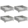 vidaXL Borde de C&eacute;sped 4 pcs 60 x 60 x 20 cm Acero Plateado