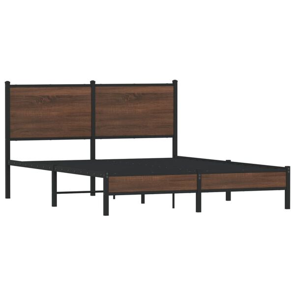 vidaXL Estructura de cama sin colchón metal marrón roble 140x190 cm