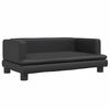 vidaXL Cama para perros de cuero sint&eacute;tico negra 80x45x30 cm