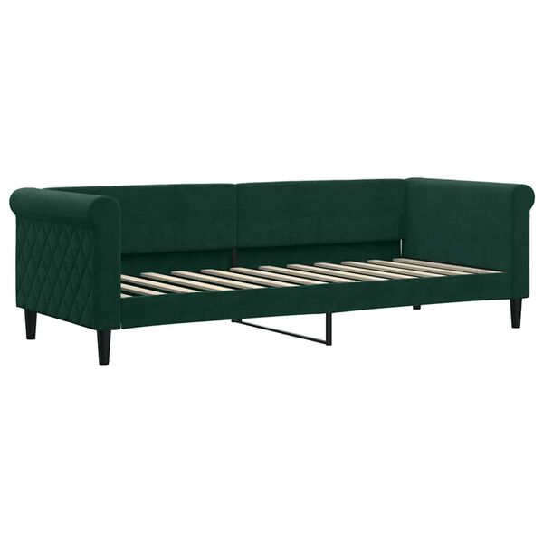 vidaXL Sof&aacute; cama nido con colch&oacute;n terciopelo verde oscuro 80x200 cm