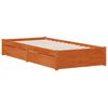 vidaXL Estructura de cama con caj&oacute;n 3 pcs Marr&oacute;n cera Madera de pino