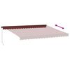 vidaXL Toldo retr&aacute;ctil manual con LEDs color burdeos 450x350 cm