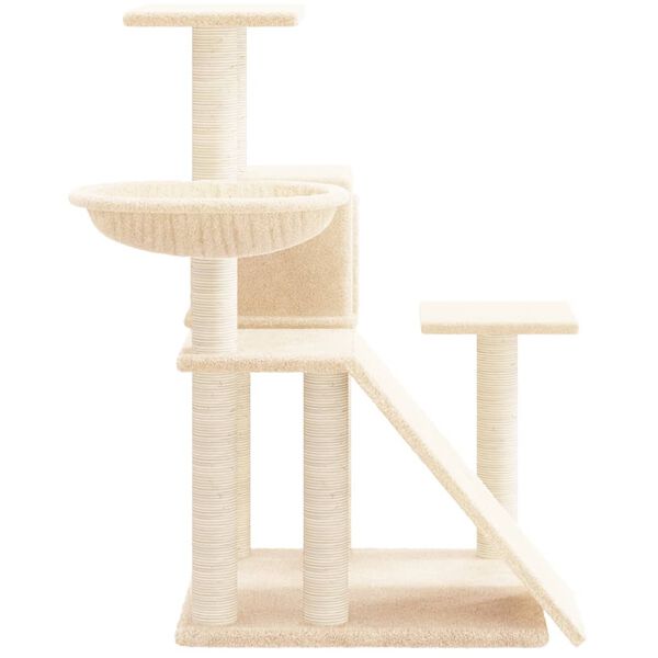 vidaXL Rascador para gatos con postes de sisal color crema 82 cm