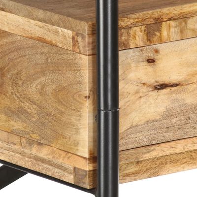 vidaXL Estantería 5 niveles madera maciza mango y acero 80x35x180 cm