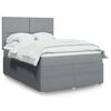 vidaXL Cama box spring con colch&oacute;n tela gris claro 160x200 cm