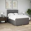 vidaXL Cama box spring con colch&oacute;n tela gris taupe 160x200 cm