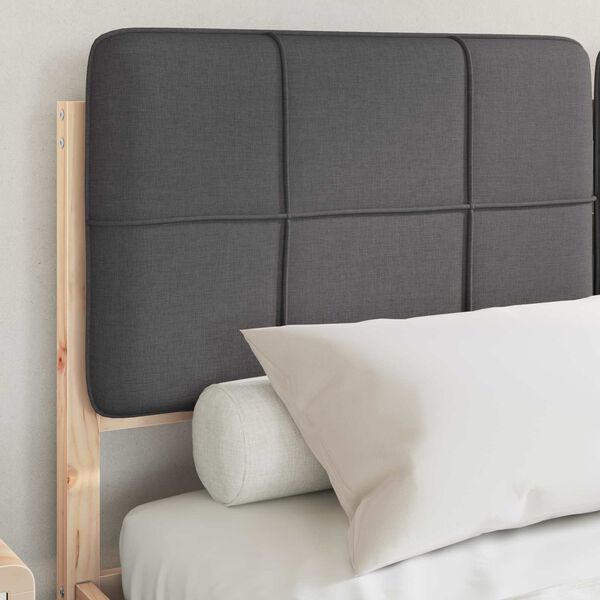 vidaXL Estructura de Cama con Cabecera Tapizada Gris oscuro