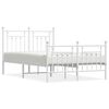 vidaXL Estructura cama sin colch&oacute;n con estribo metal blanco 135x190 cm
