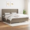 vidaXL Cama box spring con colch&oacute;n tela gris taupe 200x200 cm