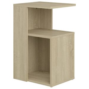 vidaXL Mesa auxiliar de madera contrachapada color roble 36x30x56 cm