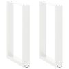 vidaXL Patas para mesa de comedor en forma de U (2 unidades), color blanco, 50 x (72-73) cm, acero