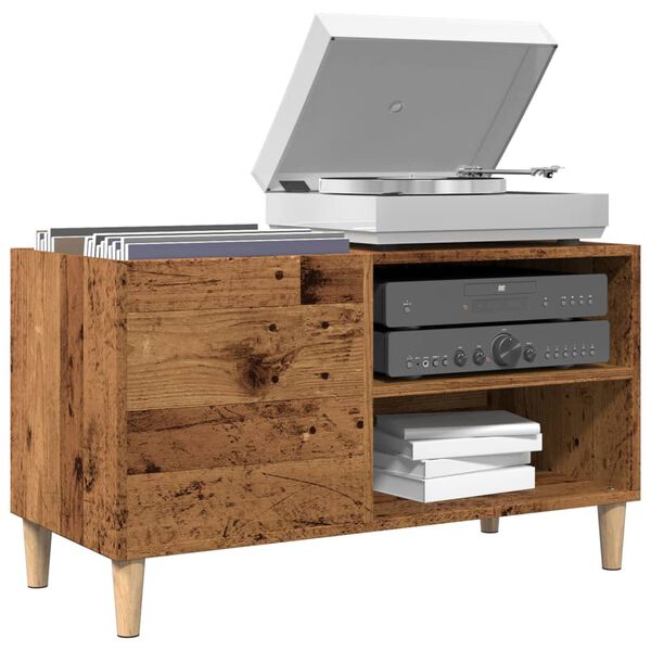 vidaXL Mueble para discos madera ingenier&iacute;a envejecida 84,5x38x48 cm