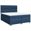 vidaXL Cama box spring con colch&oacute;n tela azul 180x200 cm